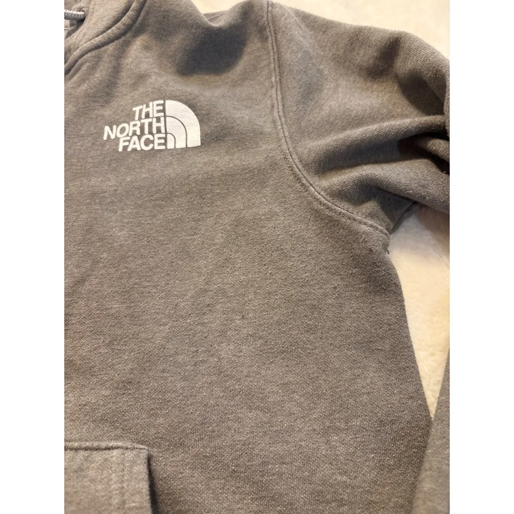 The North Face Mens Gray Full Zip Hoodie Fleece Sweatshirt Size Small Logo